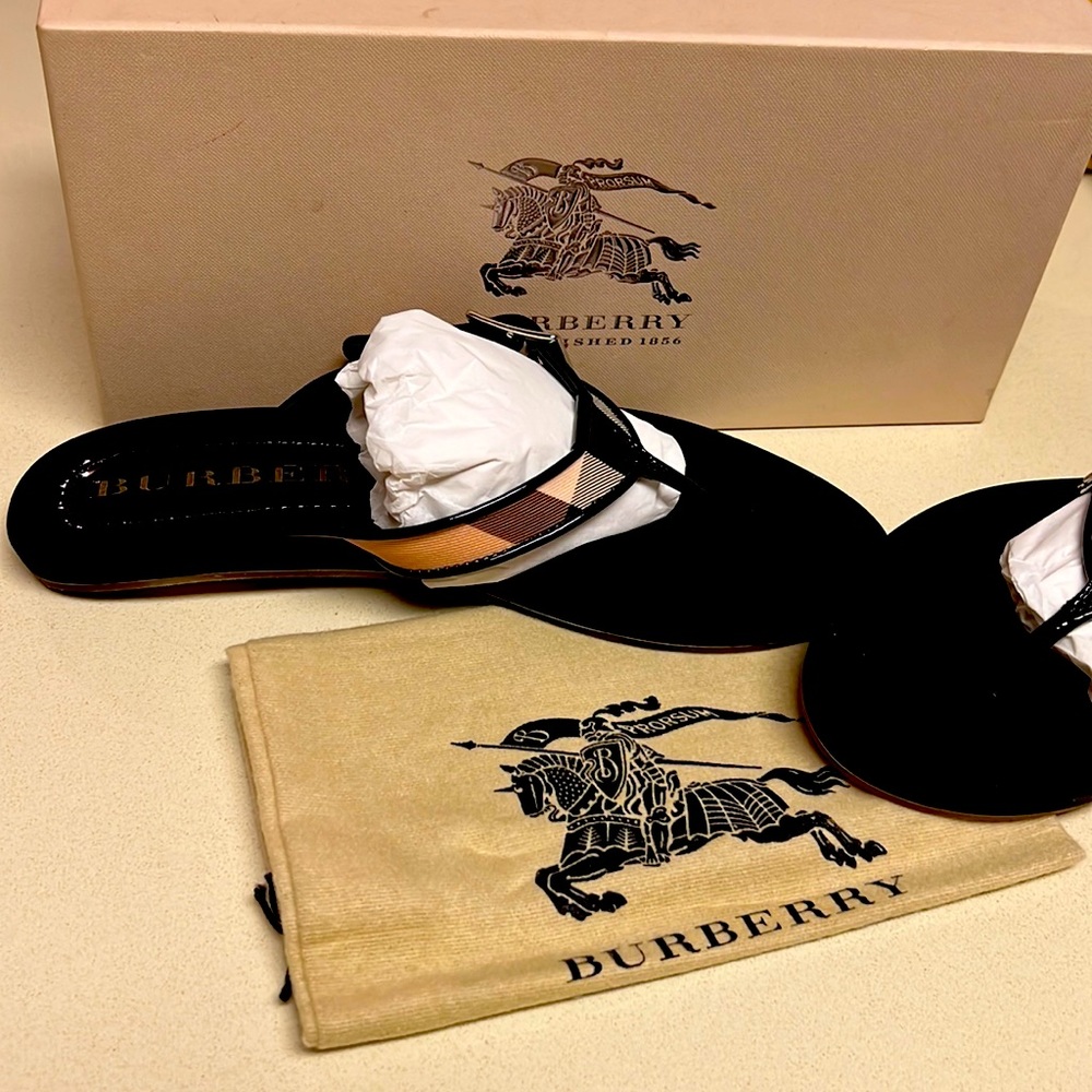BURBERRY NOVA LANCASTER FLIP FLOP SIZE 38 NEW - Picture 6 of 9